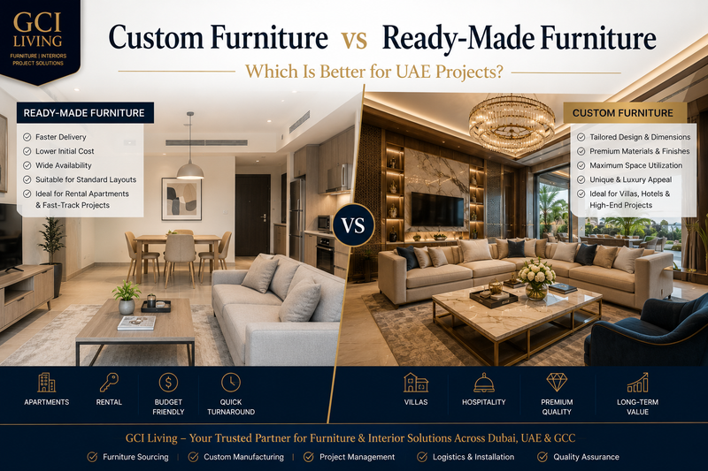 Custom Furniture vs Ready-Made Furniture for UAE Projects
