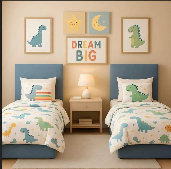 MODERN UPHOLSTERED PANEL HEADBOARD KIDS BED