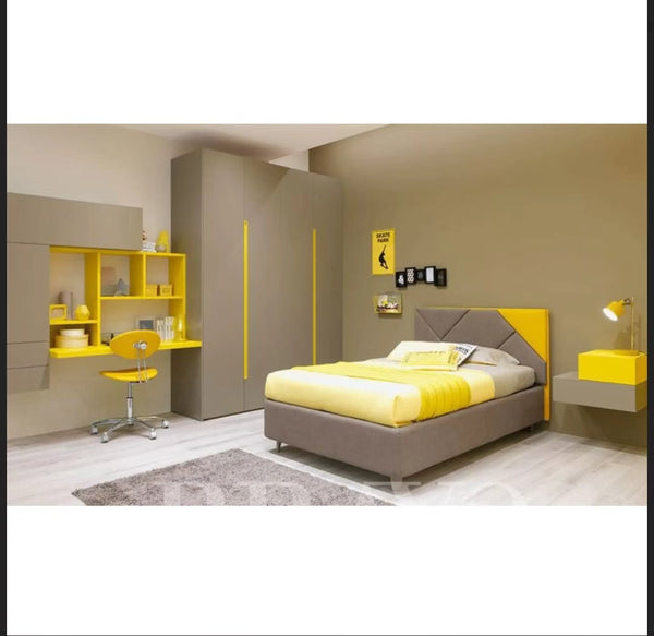 MODERN UPHOLSTERED PANEL TAXI HEADBOARD KIDS BED